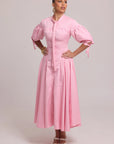 Lightweight white cotton dress with soft movement