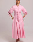 Button-front structured dress