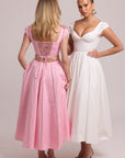 White fitted bodice dress