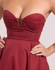 sweetheart neckline burgundy dress