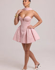 Fitted mini dress with internal tulle creating lifted shape