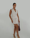 Dolcezza - Half Shoulder Pocketed Waistcoat Beige Fabslay