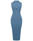 Cielo - Ruched Top Maxi Dress Dusty Blue My Store