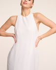 Luna Maxi - Halter Neck Back Criss-Cross Maxi Dress White Fabslay