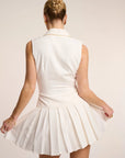 Dolcezza - Mini Bold Pleated Skirt White Fabslay