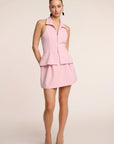 Dolce - Half Button Collar Top Pale Pink Fabslay
