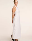 Luna Maxi - Halter Neck Back Criss-Cross Maxi Dress White Fabslay