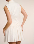 Dolcezza - Mini Bold Pleated Skirt White Fabslay