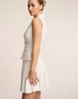 Dolcezza - Mini Bold Pleated Skirt White Fabslay