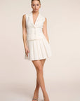 Dolcezza - Mini Bold Pleated Skirt White Fabslay