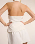Dolce - Half Open Dart Mini Skirt White Fabslay