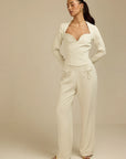 Aurora Pant - Tall Oversized Bow Detail Pant Light Beige Fabslay