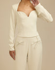 Aurora Pant - Tall Oversized Bow Detail Pant Light Beige Fabslay