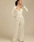 Aurora Pant - Tall Oversized Bow Detail Pant Light Beige Fabslay