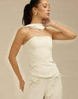 Aurora Charm - Wide Neckband Sleeveless Top Fabslay