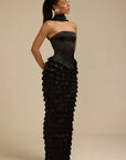 Lorrie- Sleeveless Ruffled Maxi Dress Black Fabslay