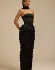 Lorrie- Sleeveless Ruffled Maxi Dress Black Fabslay