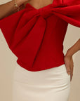 Dolly - Large Bow Corset Top Red Fabslay