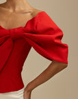 Dolly - Large Bow Corset Top Red Fabslay