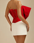 Dolly - Large Bow Corset Top Red Fabslay