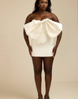 Dolly - Large Bow Corset Top White Fabslay