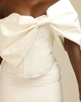 Dolly - Large Bow Corset Top White Fabslay