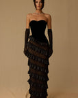 SAPHINE BLACK EVENING DRESS Fabslay