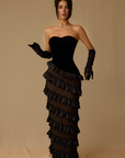 SAPHINE BLACK EVENING DRESS