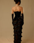 SAPHINE BLACK EVENING DRESS