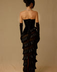 SAPHINE BLACK EVENING DRESS Fabslay