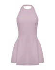 Luna - Halter Neck Back Criss-Cross Mini Dress Pale Pink Fabslay