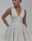 Elsa Polka Dot Mini Dress with Pockets