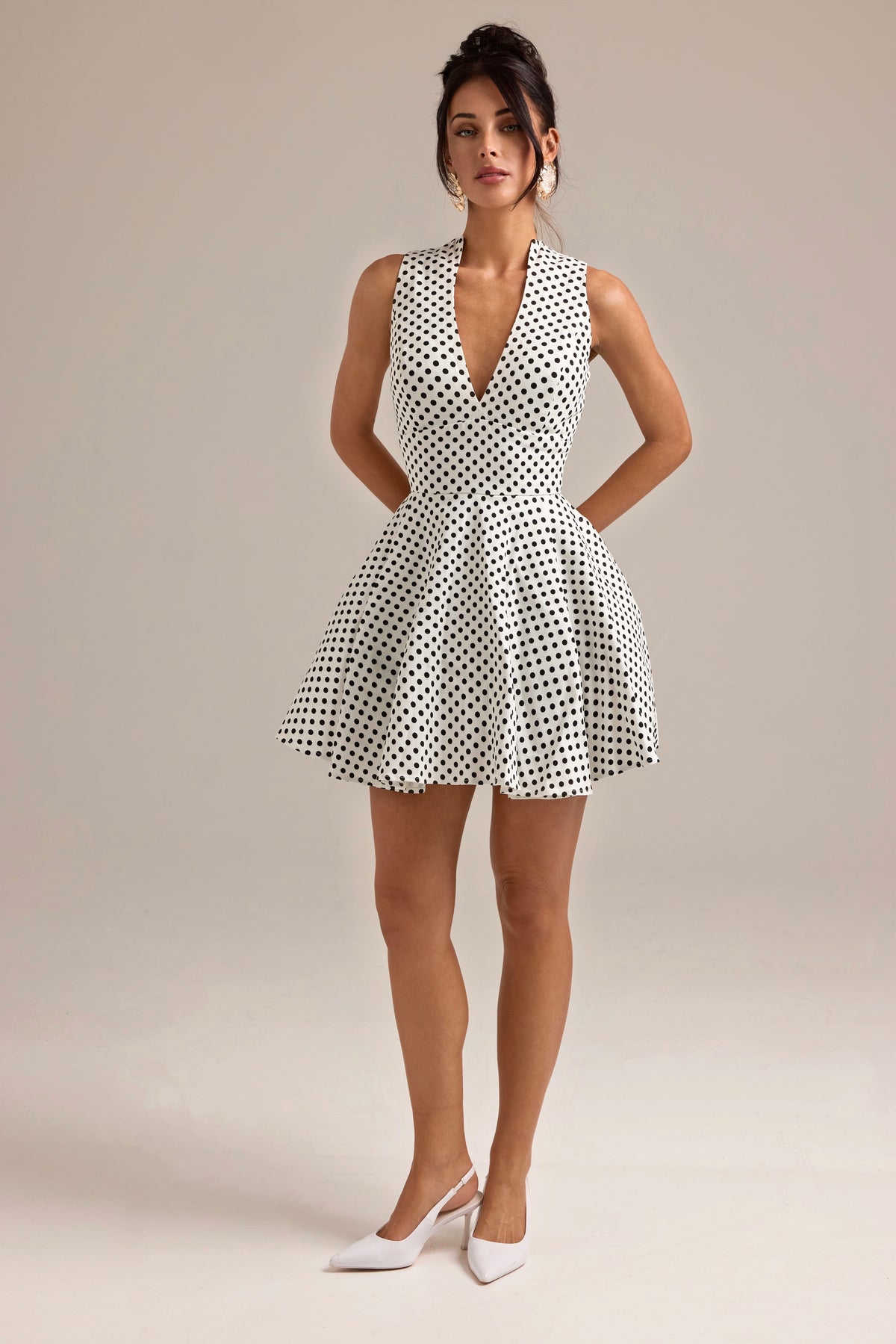ELSA POLKA DOT MINI DRESS WITH POCKETS