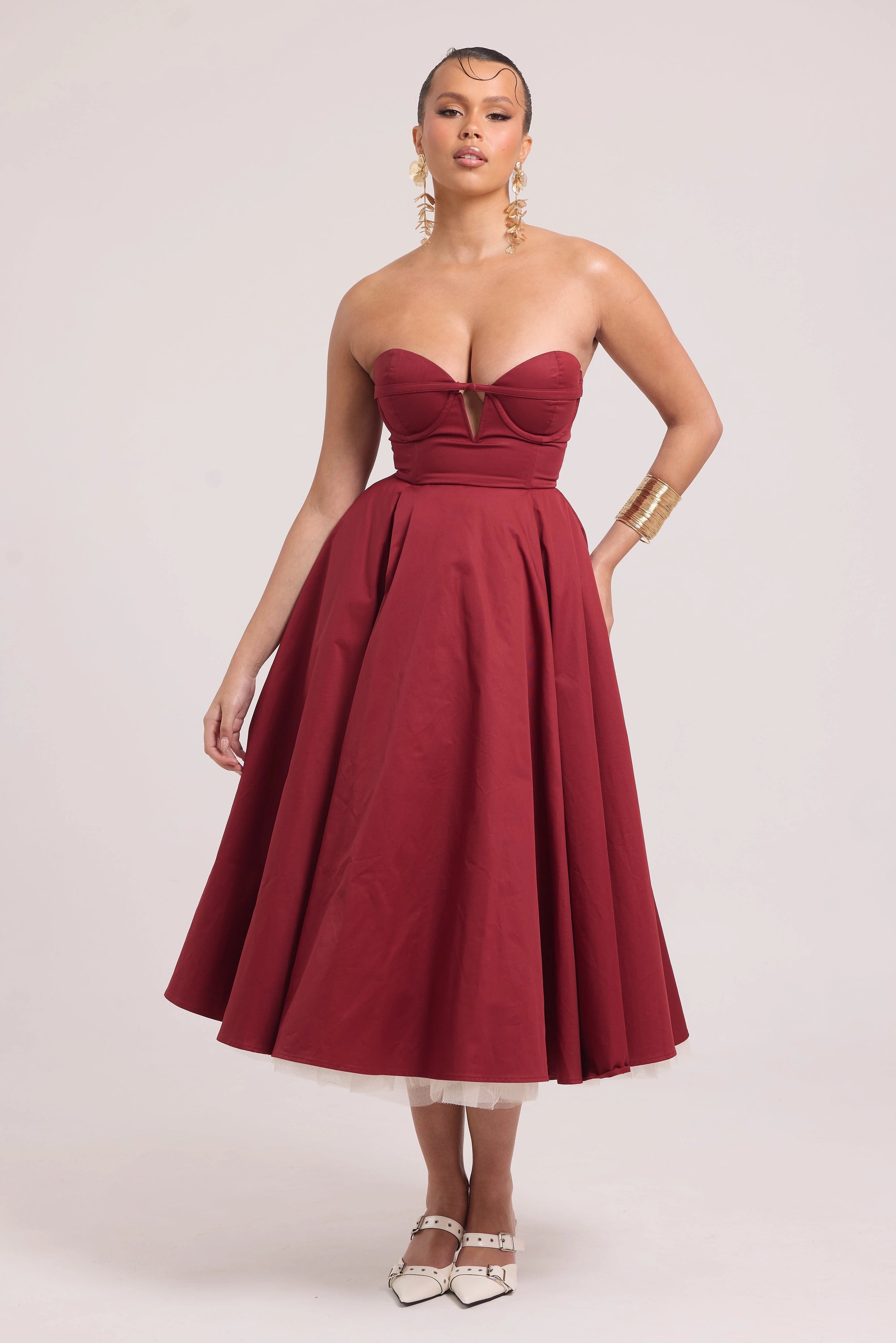 Burgundy maxi dress