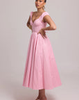 Lightweight cotton Roselle dress with soft movement and structure