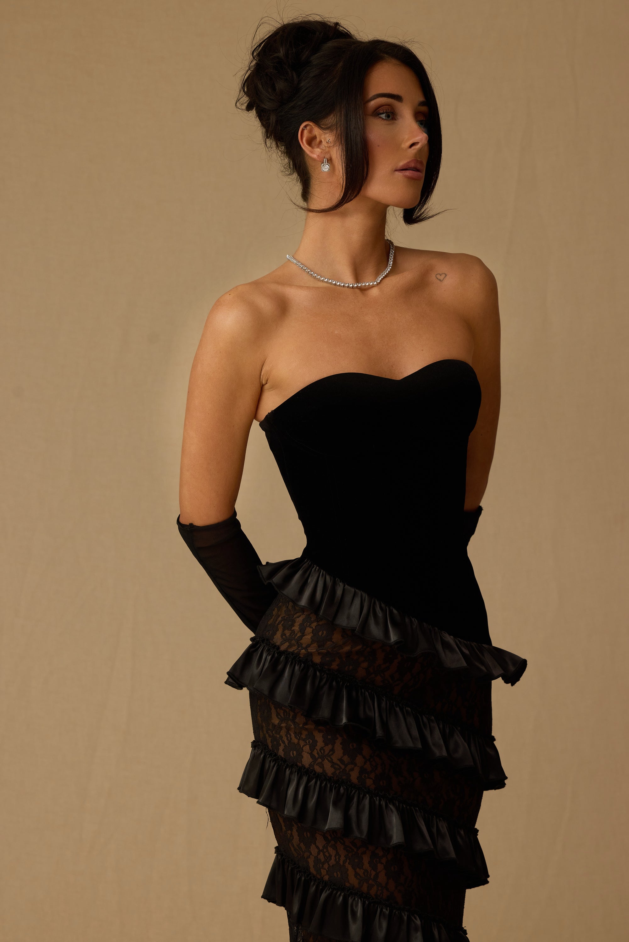 SAPHINE BLACK EVENING DRESS